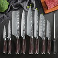 Home Cooking 9PCS German Steel Knives Laser Etched Roll Bag Gifts